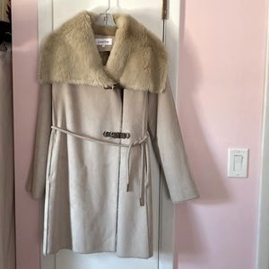 Suede Sherpa cream coat